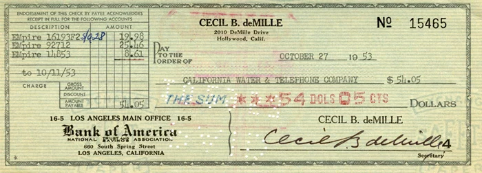Cecil B. DeMille autograph