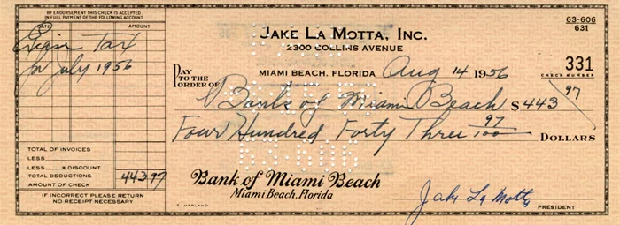 Jake La Motta autograph