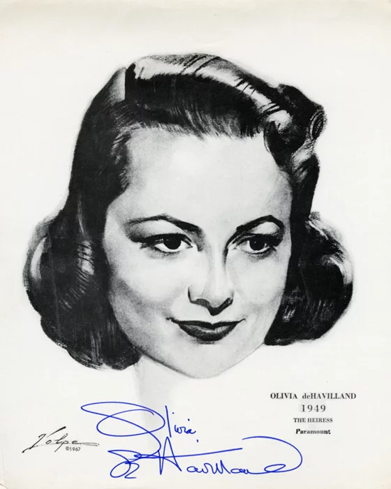 Olivia DeHavilland autograph