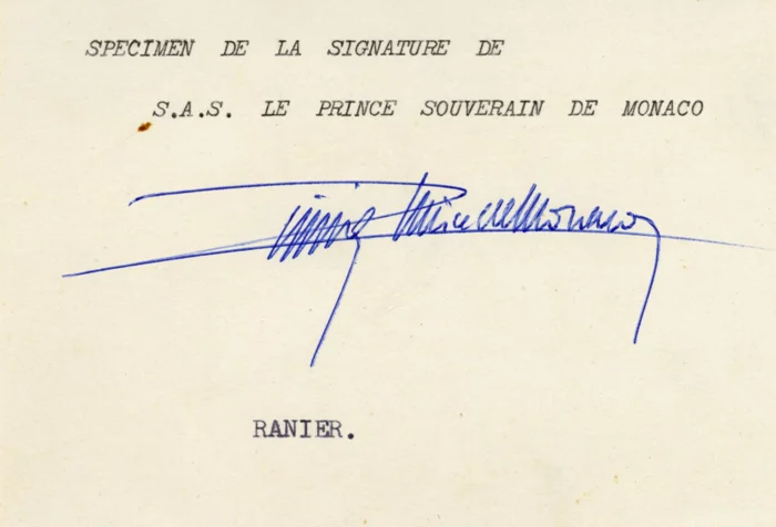 Prince Rainier autograph