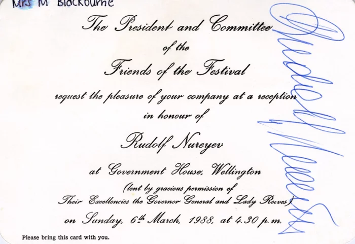 Rudolf Nureyev autograph