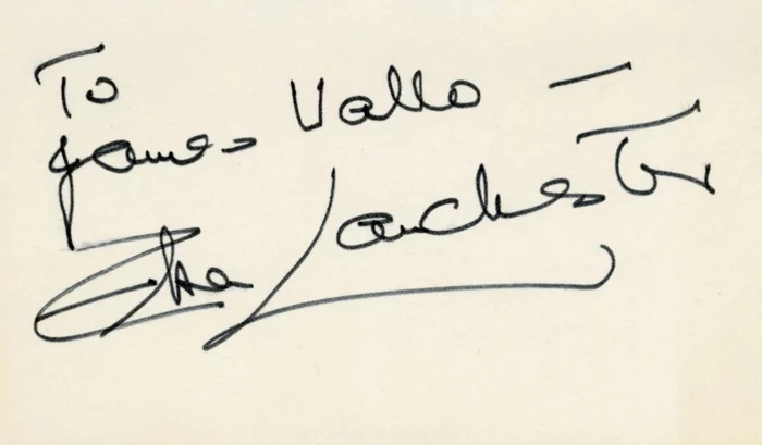 Elsa Lanchester autograph