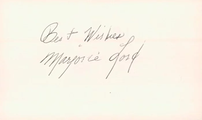 Marjorie Lord autograph