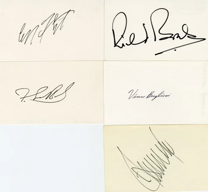 Notable Males Card Lot autograph