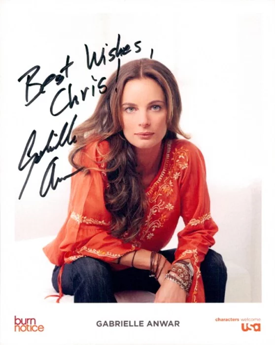 Gabrielle Anwar autograph