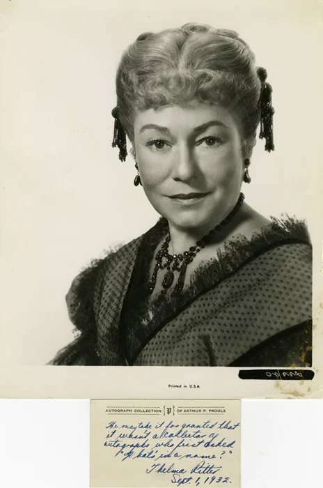Thelma Ritter autograph