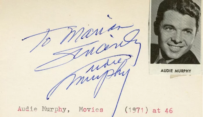 Audie Murphy autograph