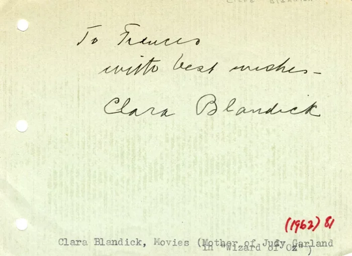 Clara Blandick autograph