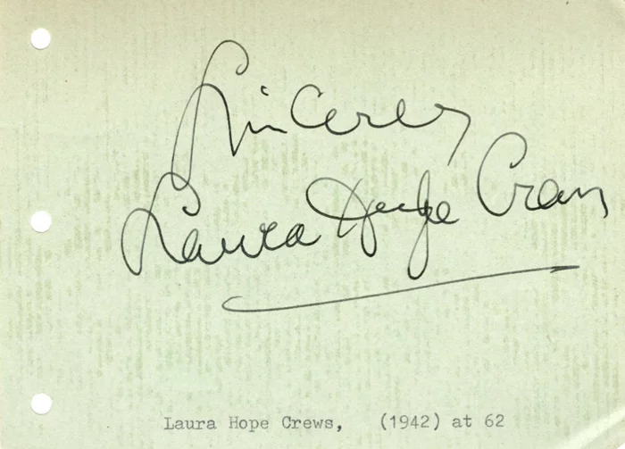 Laura Hope Crews autograph