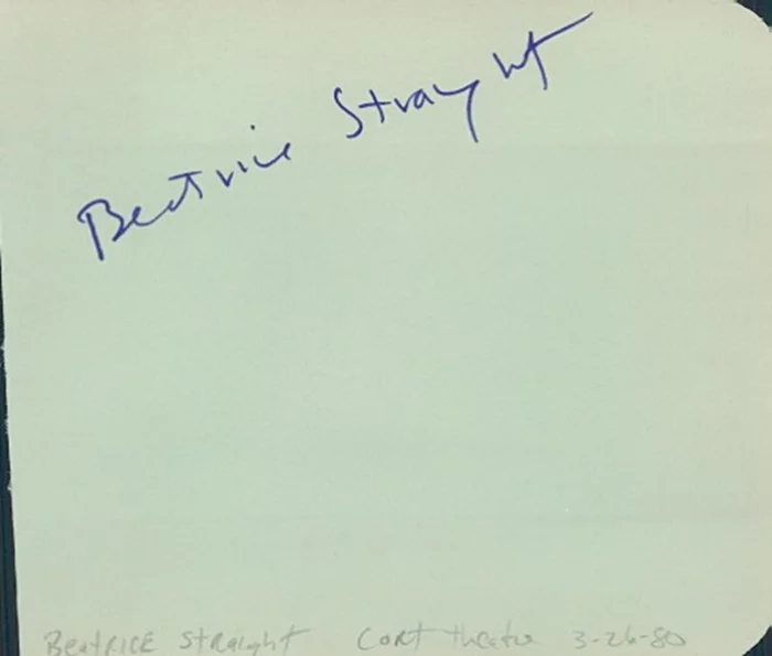 Beatrice Straight autograph