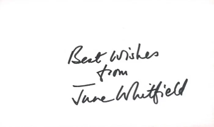 June Whitfield autograph