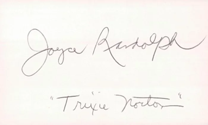 Joyce Randolph autograph