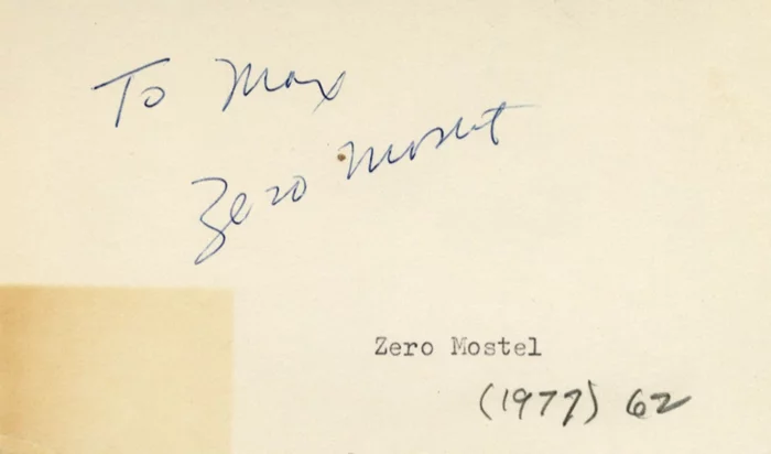 Zero Mostel autograph