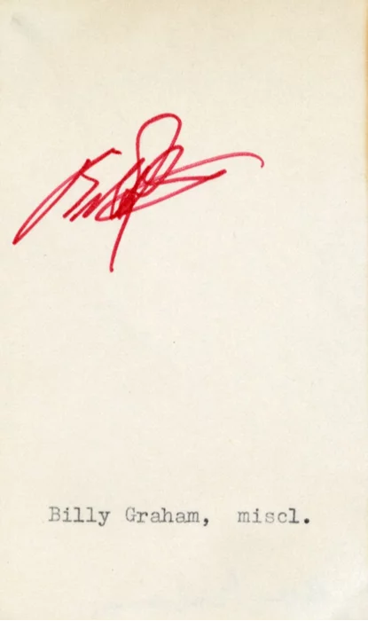 Billy Graham autograph