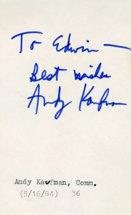Andy Kaufman autograph