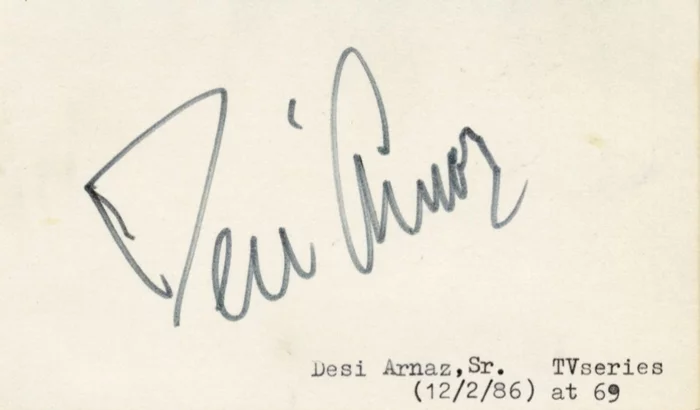 Desi Arnaz autograph