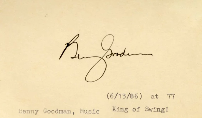 Benny Goodman autograph