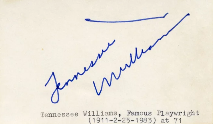 Tennessee Williams autograph