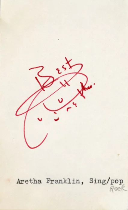 Aretha Franklin autograph