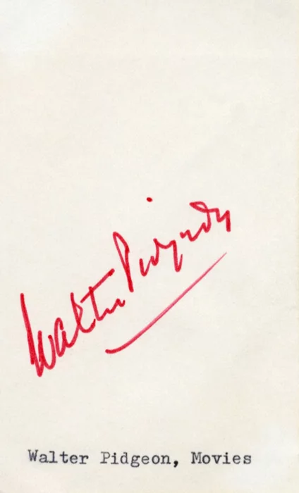 Walter Pidgeon autograph