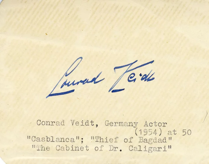 Conrad Veidt autograph