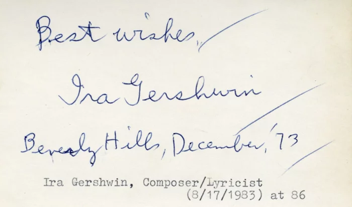 Ira Gershwin autograph