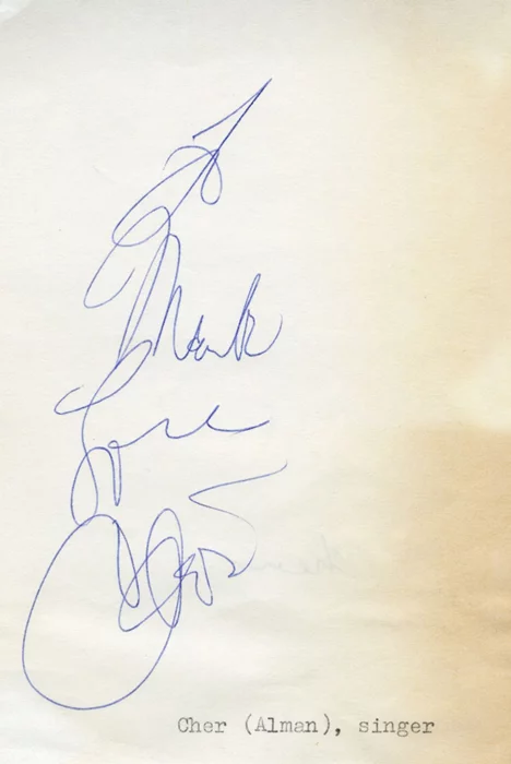 Cher autograph