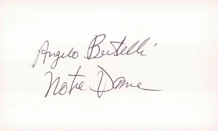 Angelo Bertelli autograph