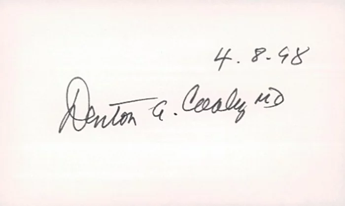 Dr. Denton Cooley autograph