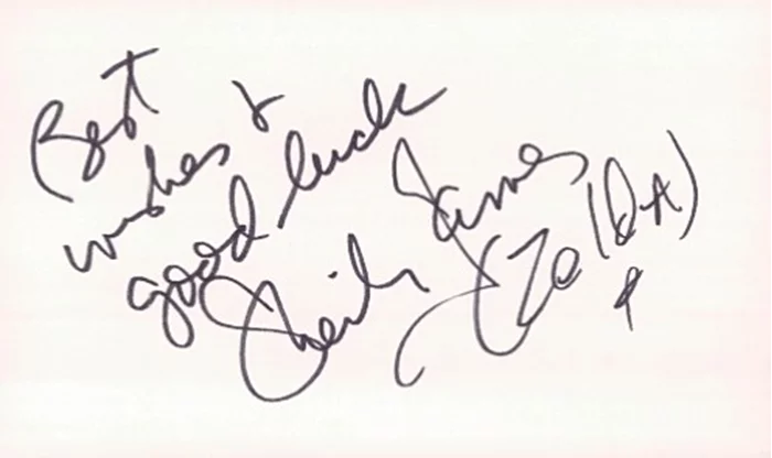 Sheila James autograph