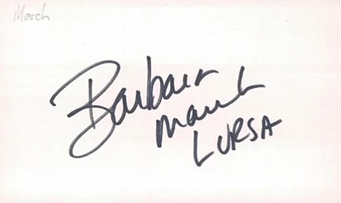 Barbara March autograph