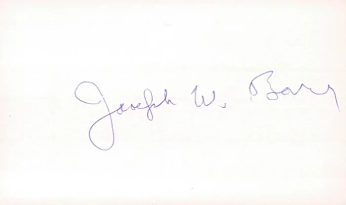 Joseph Barr autograph