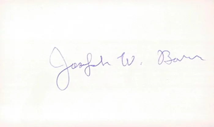 Joseph Barr autograph