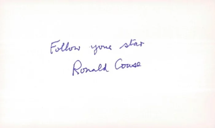 Ronald Coase autograph