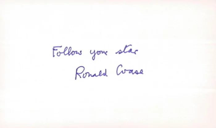 Ronald Coase autograph