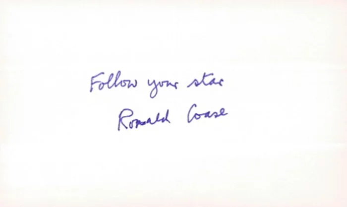 Ronald Coase autograph
