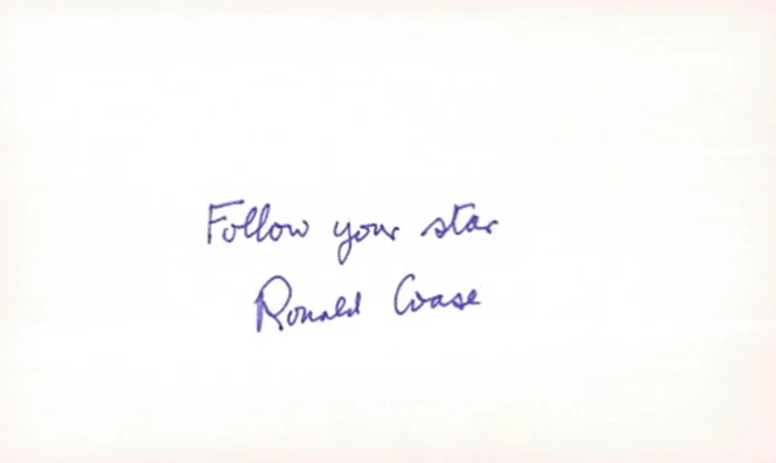 Ronald Coase autograph