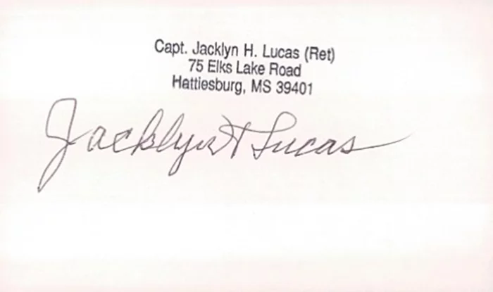Jacklyn H. Lucas autograph