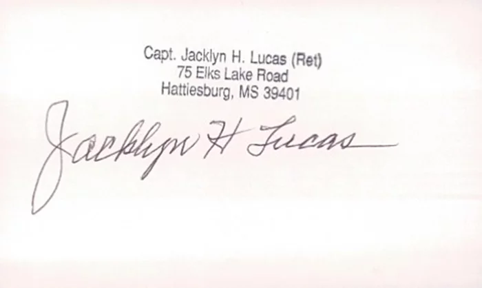Jacklyn H. Lucas autograph