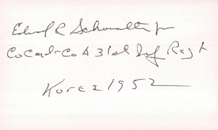 Edward Schowalter autograph