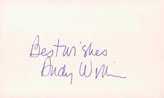 Andy Williams autograph