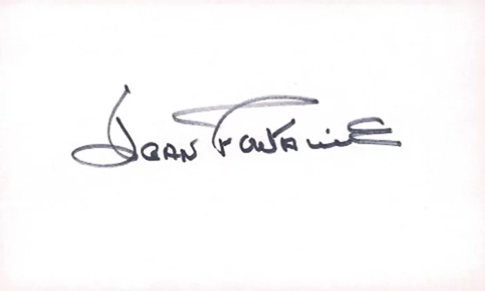 Joan Fontaine autograph