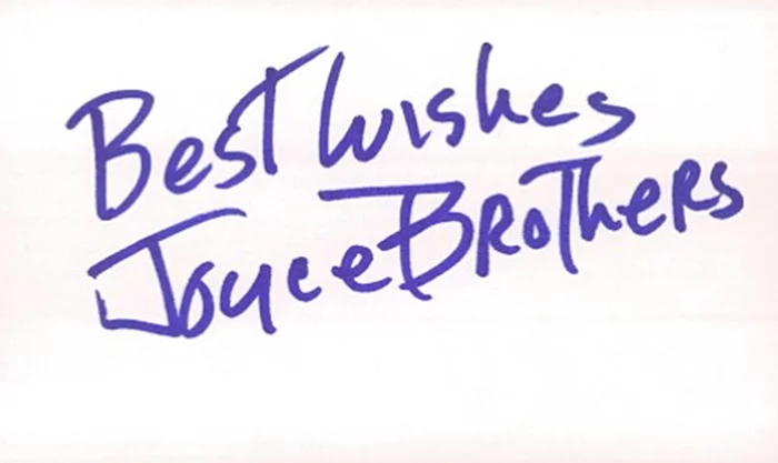 Joyce Brothers autograph
