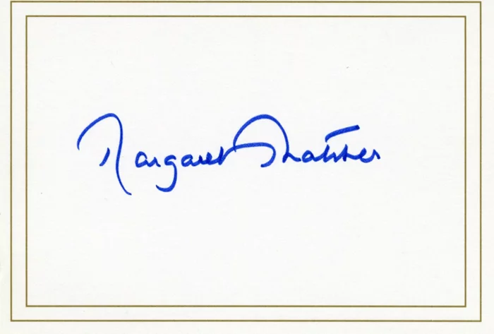 Margaret Thatcher autograph