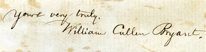 William Cullen Bryant autograph