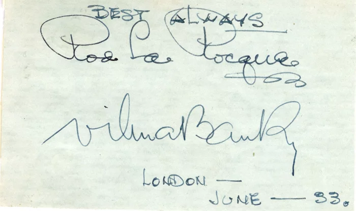 La Rocque & Banky autograph