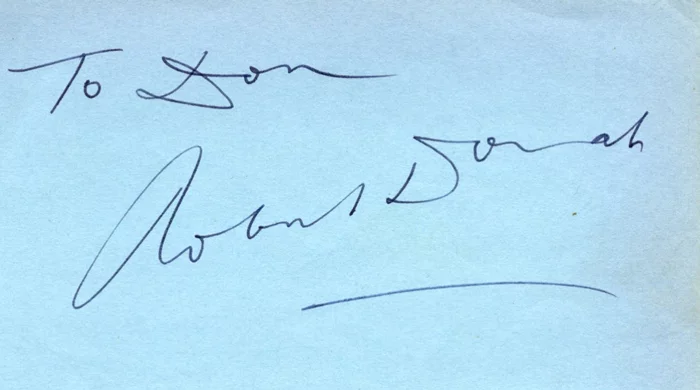 Robert Donat autograph