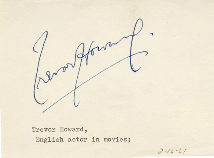 Trevor Howard autograph
