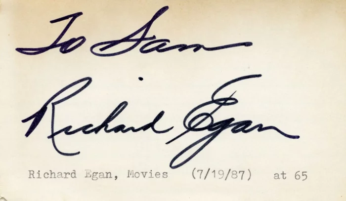 Richard Egan autograph