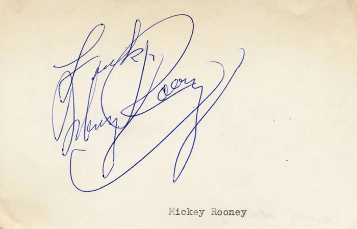 Mickey Rooney autograph